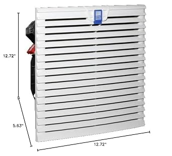 Rittal 3243100 Light Grey TopTherm Filter Fan, 12-23/32 Width x 12-23/32 Height x 5-5/8 Depth, 353 CFM, 230V