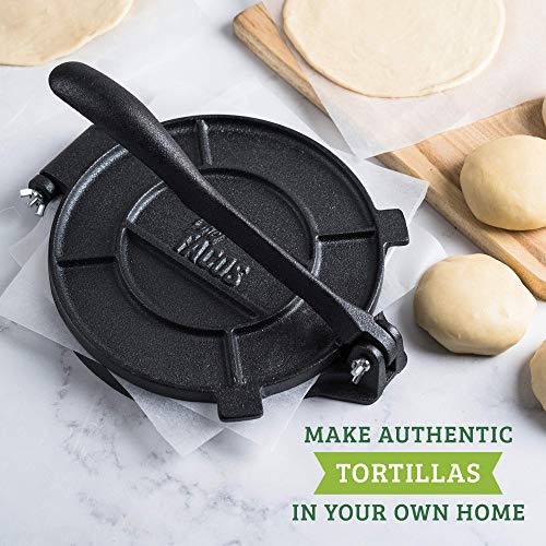 Chef Tacos Authentic Cast Iron Tortilla Press, 8-Inch, Roti Maker Pre-Seasoned Corn or Flour Tortilla Maker, Pataconera, Roti Dough by Chef Tacos - Image 4