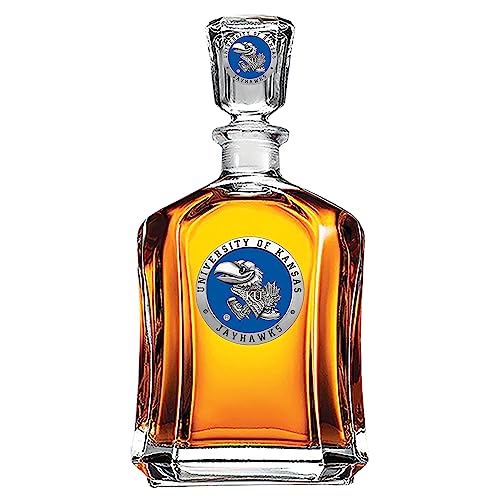 Image of Heritage Pewter Kansas Capitol Decanter | 24 OZ Whiskey Decanter for Liquor with Airtight Stopper | Expertly Crafted Pewter Glass
