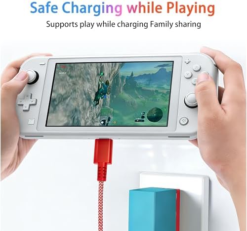 GreBed 39W Compatible with Nintendo Switch Fast Charging, with USB-C Cord, Compatible with Switch OLED, Lite, Steam Deck – Supports TV Mode(Red/Blue) — view 6