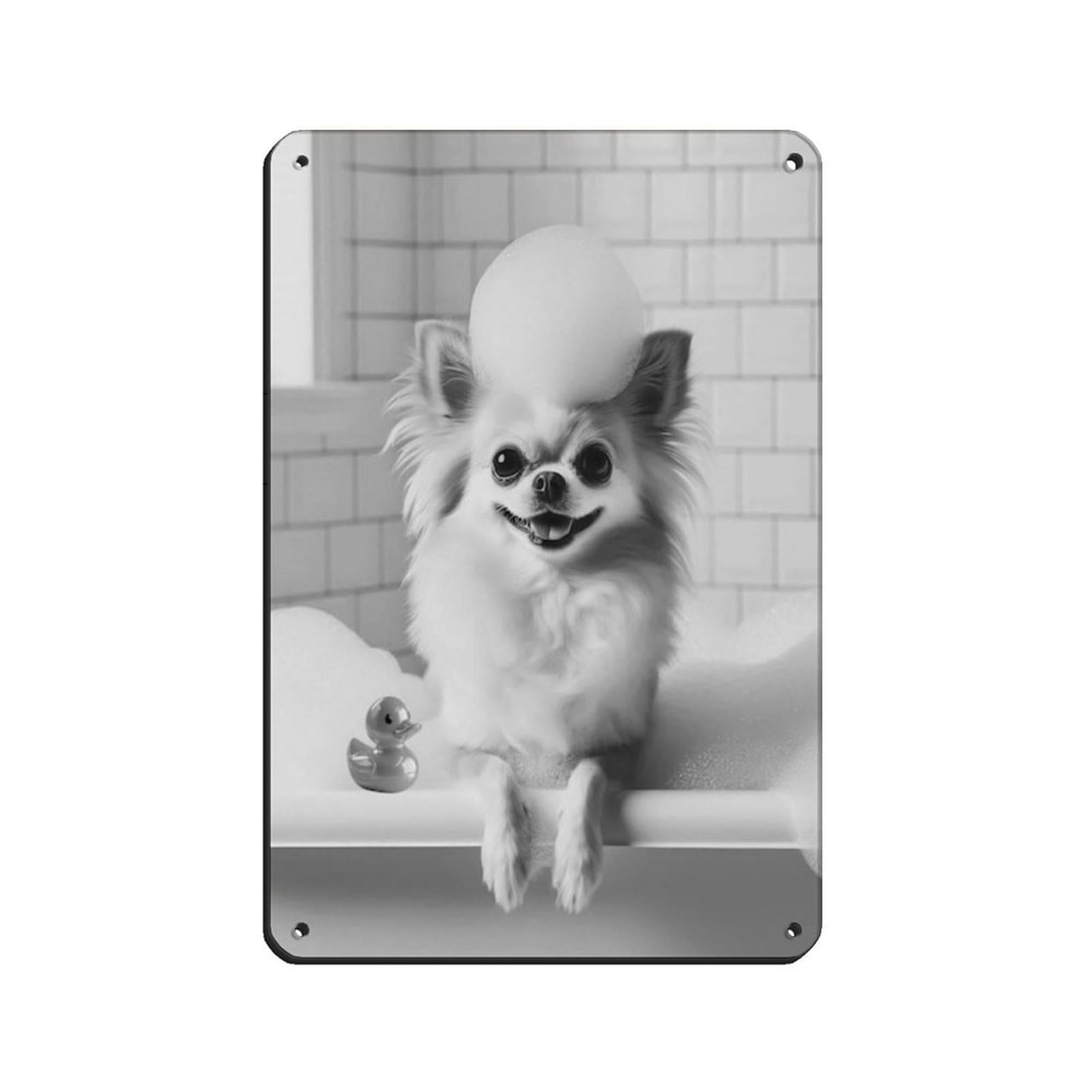 Chihuahua, Funny Bathroom Decor Tin Sign Vintage Metal Pub Club Cafe Bar Home Wall Art Decoration Poster Retro 8x12inch(20x30cm)