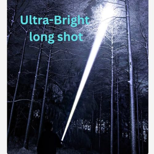 Image of WOZIT Torch Rechargeable | Torch Light High Power | High Lumens Flashlight with 5 Light Modes| IP45 Water-Resistant, Adjustable Focus, Charging Indicator | Emergency Light for Home, (Multicolor)