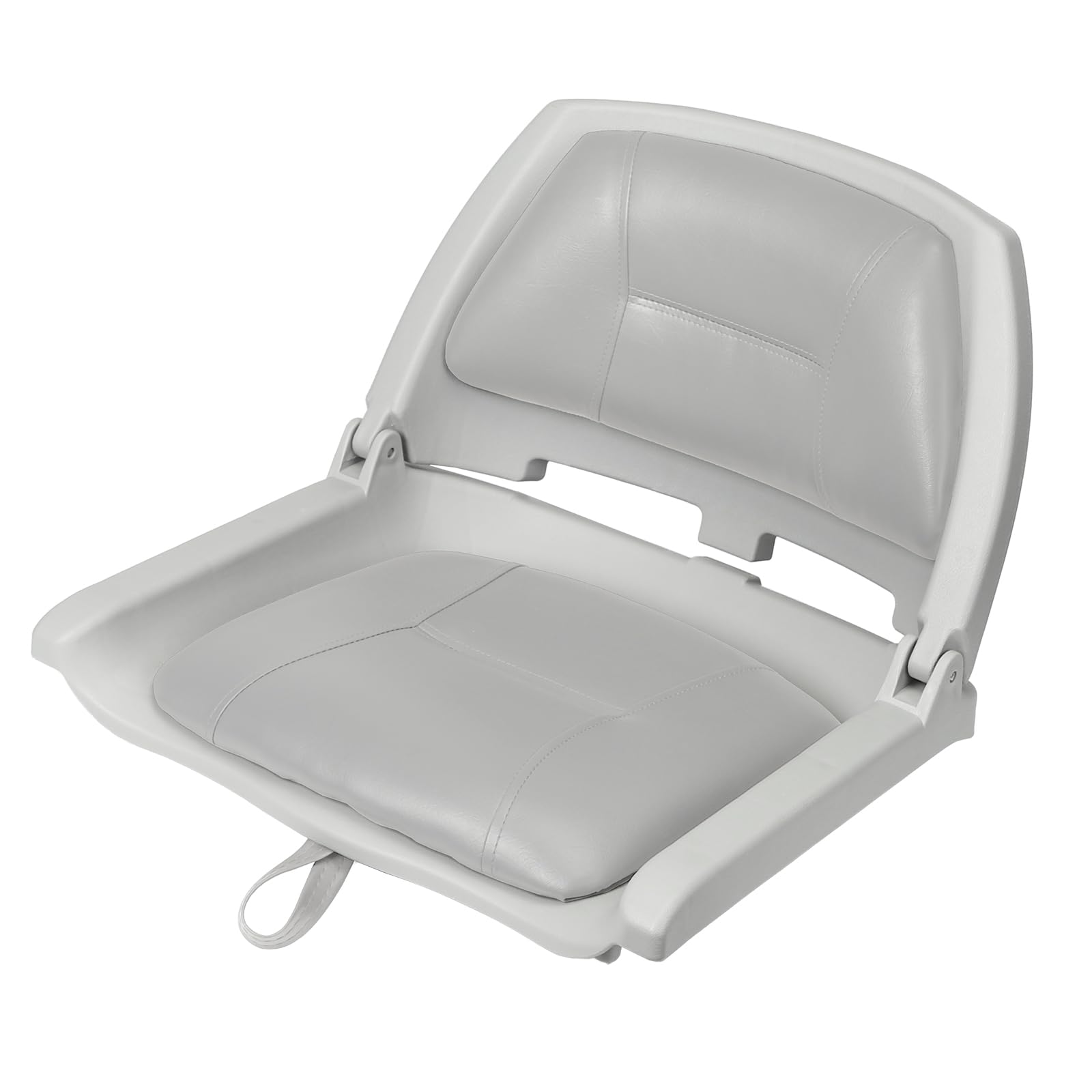 ERGOSEAT Seggiolino pieghevole per barca da pesca imbottito con schienale (grigio-guscio)