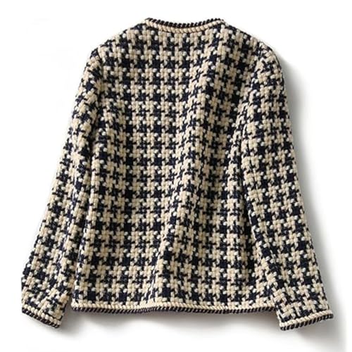 DAYISS Womens Tweed Blazer Long Sleeve Jacket Fully Lined Casual Business Elegant Work Office Coat Plaid Tweed Suit Jacket2