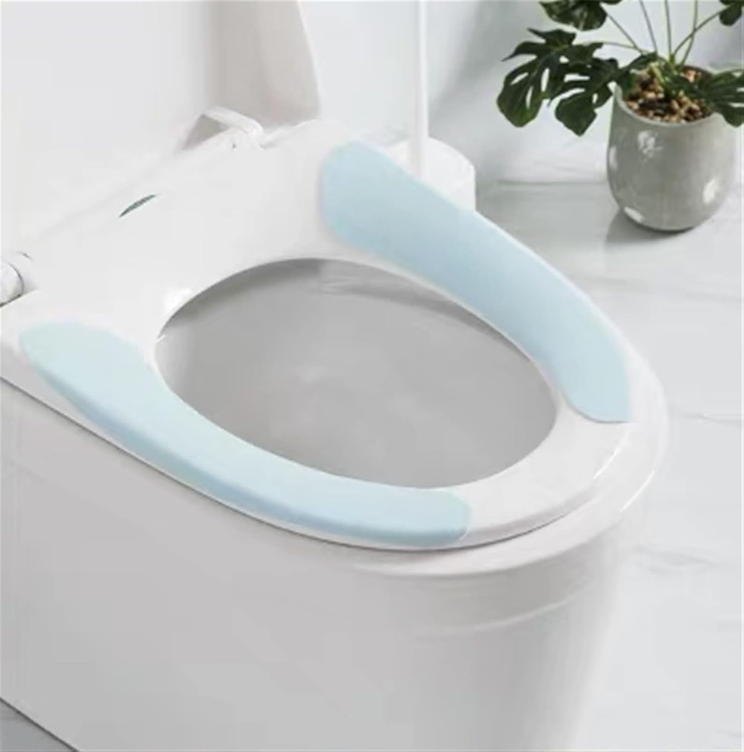 Paste Toilet Seat Cushion Spring and Autumn Season Electrostatic Adsorption Can Be Tailored Plain Toilet Stickers Toilet Cushion Toilet seat (Color : Blue)