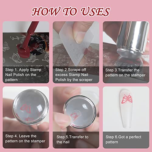 Silver French Tip Nail Stamp Double Sided Clear Nail Art Stamper Jelly With Scraper,Soft Silicone Stamper Clear Silicone Stamping #TOP5