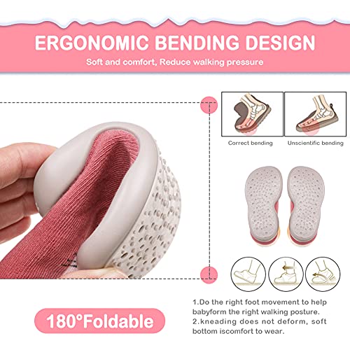 Seeyan Baby Toddlers Moccasins Anti-Slip Fuzzy Floor Breathable Thick Kids Boys Girls Indoor Outdoor Winter Warm Shoes Socks (Pink Cat, Insole :5.3 Inch) #TOP4