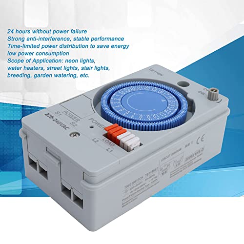 Mechanical Timer, 24-Hour Mechanical Outlet Timer Automatic Low Power Consumption Time Switch For Water Heaters Street Lights, Breeding, Garden Watering, Motors,Etc #TOP5
