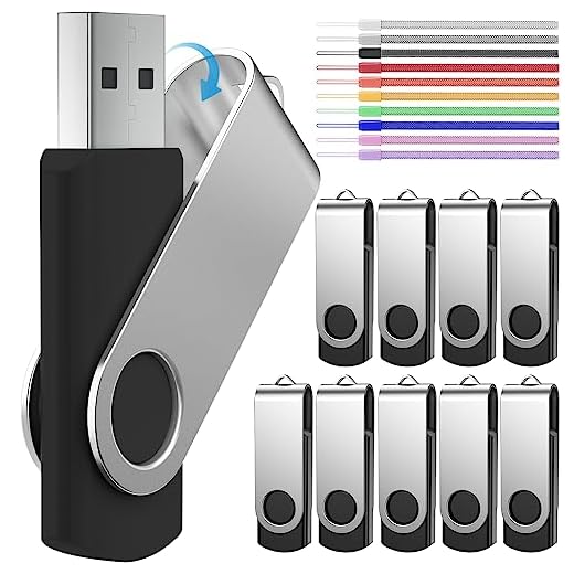 10 Piezas Pendrives 256MB Memoria USB 2.0 Negro Giratorio USB Flash Drive Pequeña Capacidad 256 MB Pen Drive para Regalo Promocional Llave USB Almacenamiento con 10 Unidades Cuerdas by FEBNISCTE