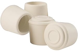 SoftTouch Slip-On Rubber Chair Leg Caps - Protect Surfaces, Dampen Noise, White,...