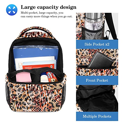 Sac à dos de voyage léopard avec trousse pour filles et garçons - 3