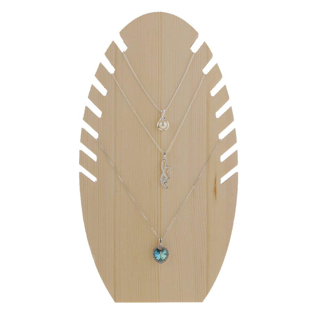 Espositore Per Collane A Forma Di Foglia In Legno - Set Da Tavolo 2 Pezzi (Grande E Piccolo) Per Gioielli - 5
