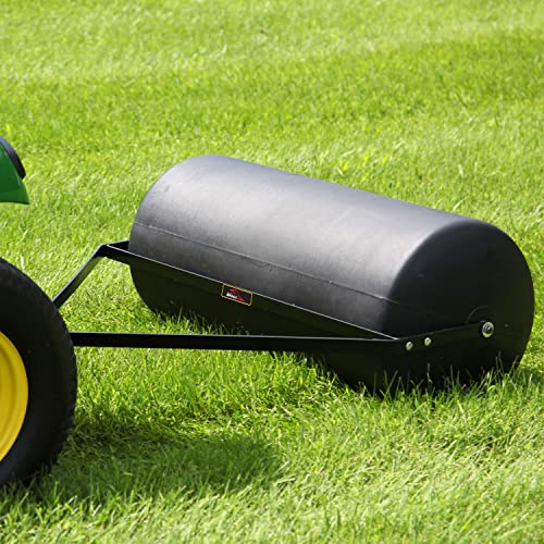 Brinly PRT-362BH-A 690 lb. Tow Behind Poly Lawn Roller with Easy Turn Plug, 24 by 36-Inch, Flat Black