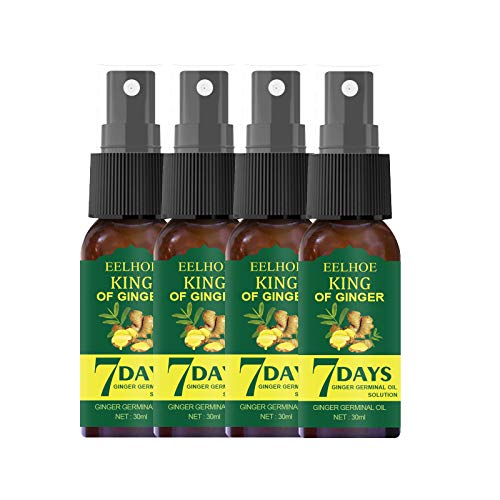 Ginger Germinal Oil Hair Growth Serum Spray, Hair Loss Treatment Repairs Hair Follicles Thicker Hair Regrowth, Chinese Medicine Formula Anti-Hair Loss Spray for Women Men (4pcs)