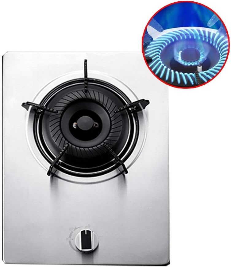 Gas Hob Gas Cooktop Benchtop/Embedded Single Cooker LPG/NG Dual Fuel with Cast Iron Pan Holder and Flame Failure Protection [Energy Class A] (Color : Silver Size : 4) (Silver 2)