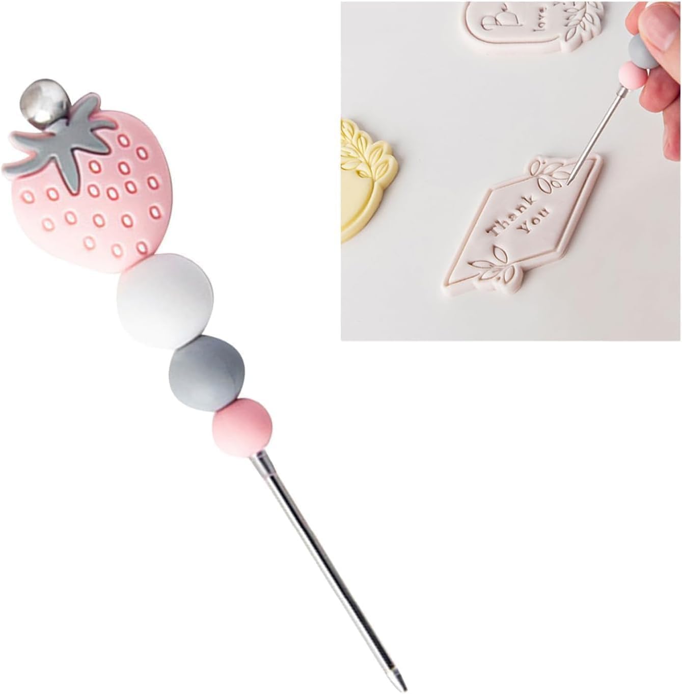 Pink Professional Pastry Scriber Needle,Cookie Biscuit Scriber Needle Strawberry Sugarcraft Needle Sugar Stir Tool For Professional Pastries Bakeware Sculpting and Modeling Tools Decorating Tools
