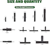 Vista 2 de BELOMI Surtido de conectores de vacío, kit de surtido de 125 piezas de conectores de tubo de vacío de tipo barbado de nylon, universal de 12 tamaños