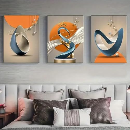 Impression d'art luxe feuille d'or XINBAO triptyque moderne 50x70cm pour salon chic