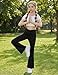 Zaclotre Girls Flare Leggings High Waisted V Crossover Casual Yoga Bell Bottoms with Pockets Pants for Kid Black
