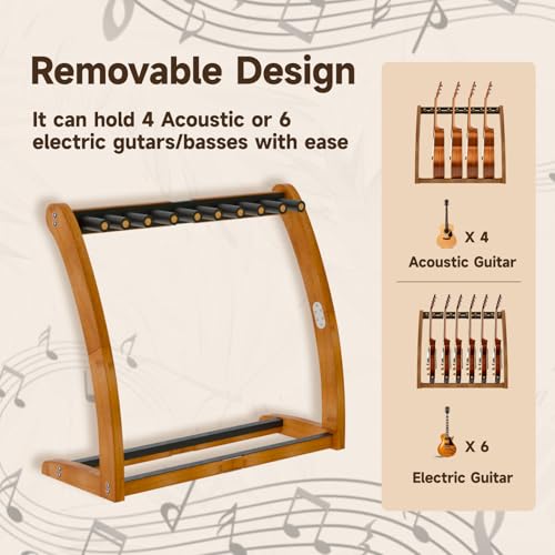 Support de guitare en bois de bambou pour studio et maison