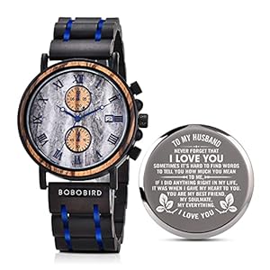 2win Engraved Wood Watches Personalized Gifts for Men Husband Boyfriend My Man Fiancé Groomsman Wedding Birthday Christmas Anniversary Wacth
