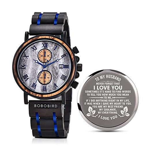 2win Engraved Wood Watches Personalized Gifts for Men Husband Boyfriend My Man Fiancé Groomsman Wedding Birthday Christmas Anniversary Wacth (A-to My Husband)