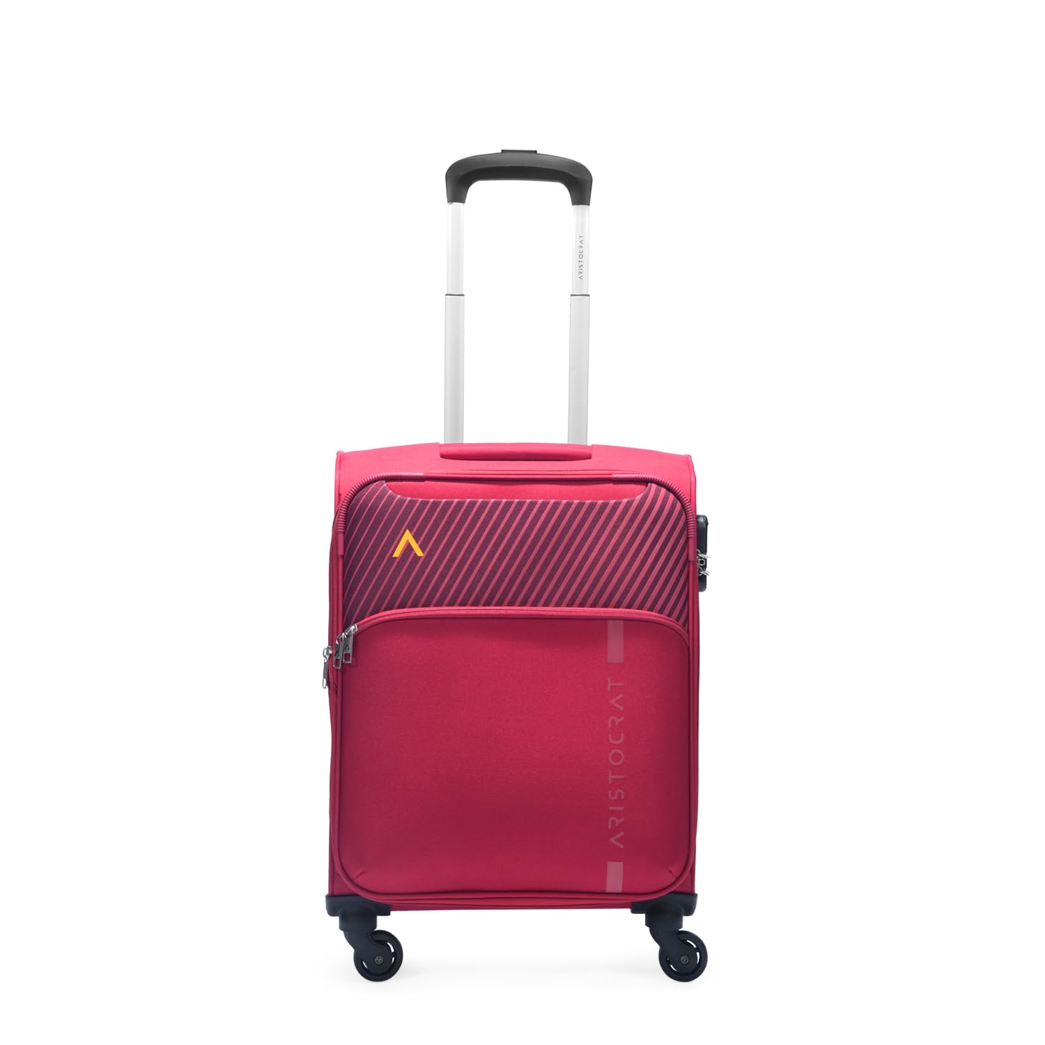 AristocratStriker 55Cms Small Soft Sided 4 Spinner Wheels Polyester Maroon Trolley