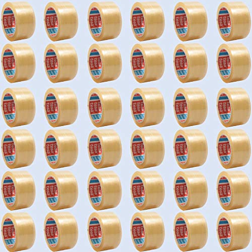 tesa 4100 | Packband | stark klebend & leise abrollend | Folie aus PVC | 50 mm x 66 m | auf 3-Zoll-Kern/Karton à 36 Rollen