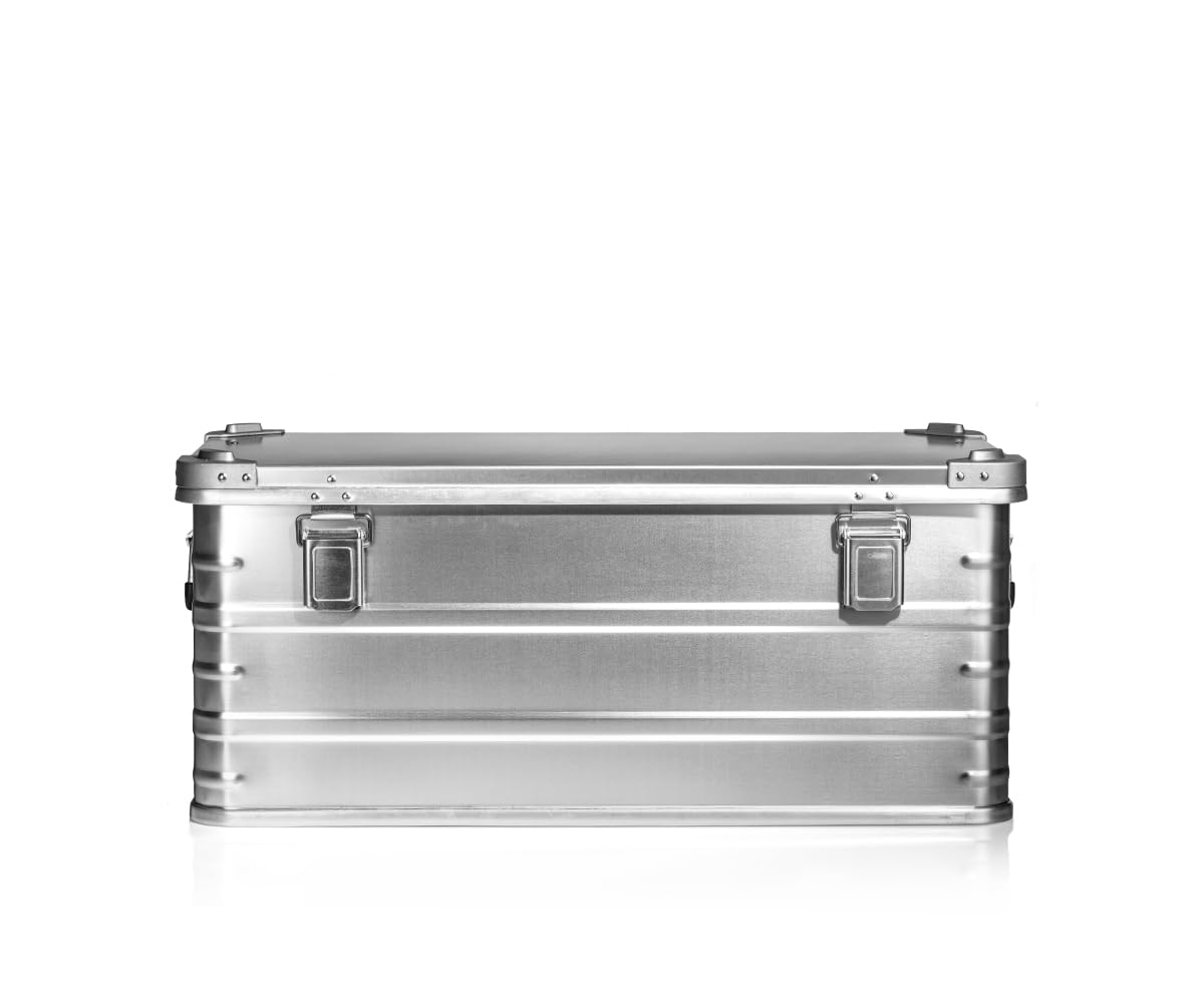 AluVault AV081 - Caja de almacenamiento de aluminio 100% aluminio, ligera, duradera, resistente a la corrosión con cerraduras seguras, ideal para herramientas, equipo al aire libre y