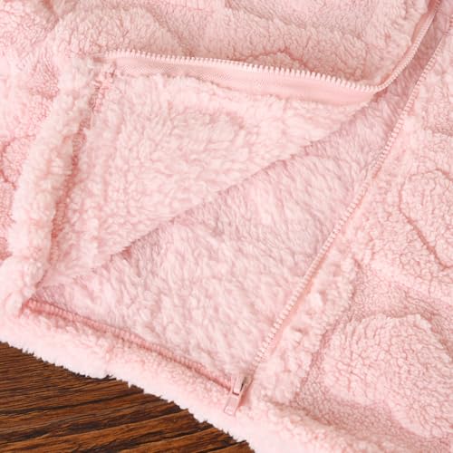 ASHER FASHION Girls and Toddlers' Sherpa Fleece Full-Zip kid jackets for girls Fleece Jacket girls pink jacket4