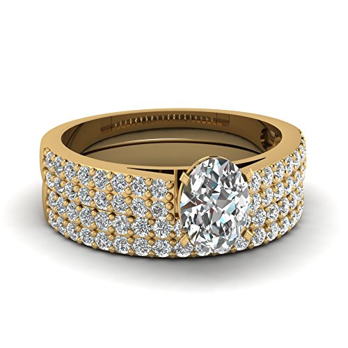 Bague de mariage ovale et diamants plaqué or pour briller au quotidien