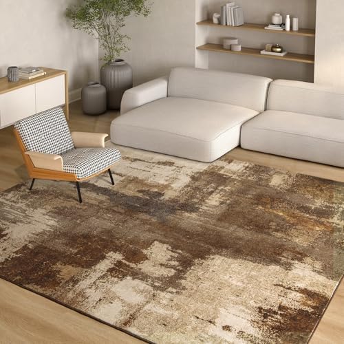 Kelarea Living Room Rug, 5x7 Rug Modern Abstract Washable Rugs Br...