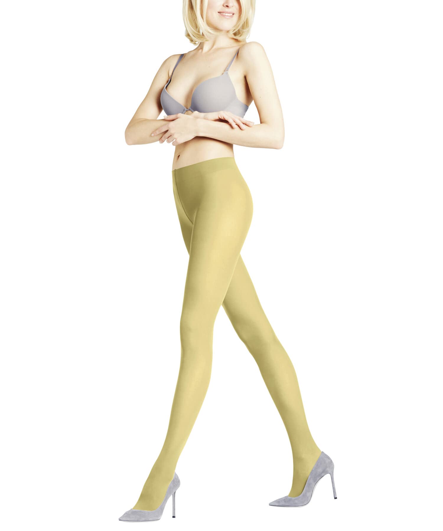 FALKE Damen Strumpfhose Matt Deluxe, Fein 30 DEN, 1 Stück, Gelb (Lime Light 1025), M