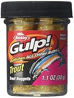 Gulp! Gros fromage pépites de truite Les pépites de truite en pâte Gulp sont enrichies avec des morceaux de saveur Gulp Les pépites préformées sont faciles à monter avec moins de désordre La formule flottante flotte dans la zone de frappe visible Tau...