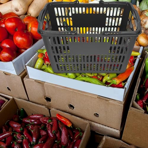 Cesta organizadora para cocina y baño de plástico resistente con asas 6