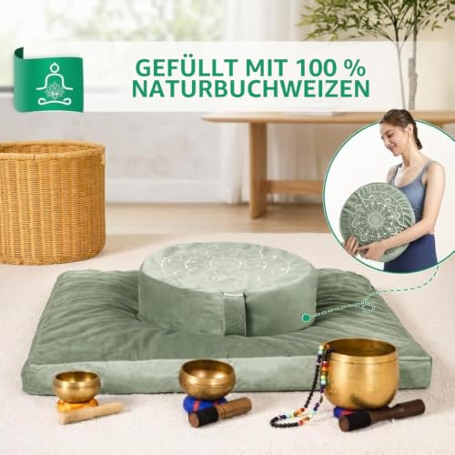 Hihealer Großes Meditationskissen und Zabuton-Matte Set – Meditationskissen und Zafu-Matte Männer Frauen – Ansicht 4