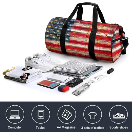 Sac de gym drapeau américain et sac week-end de voyage 45cm