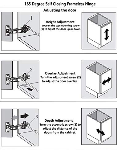 Berta (2 Pieces) 165 Degree Full Overlay, 2-Cam 4-Way Adjustment, Concealed Frameless Lazy Susan Bi Folding Cabinet Door Hinges With Screws (165 Degree Hinge, 2 Pieces) #TOP5