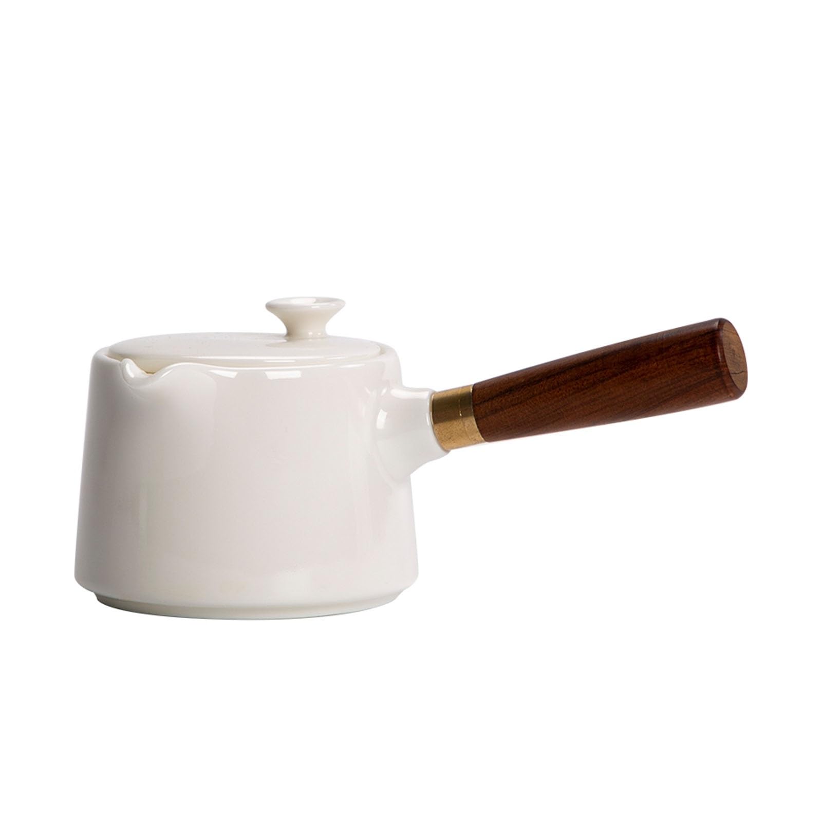 Tetera de cerámica de porcelana hecha a mano con asa lateral fácil de limpiar