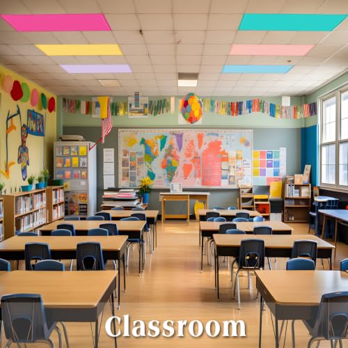 Image of 6 Pcs Light Covers for Ceiling Lights Classroom,Colorful 3 | Magnetic Light Covers Classroom Filters, 4 x 2 ft, Room Office School Supplies, Reduces Fluorescent /LED Glare and Eye Strain