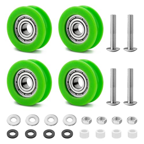 Juego de ruedas de repuesto para puertas de invernadero, ruedas correderas de invernadero para accesorios de invernadero, ruedas de 21 mm de diámetro para puertas correderas con tornillos y tuercas