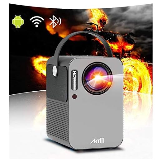 Portable Projector - Artlii Play Android TV 9.0 Smart WiFi Bluetooth Projector Support 4K, ±45°4D Keystone Correction, HiFi Dolby Stereo, HD Projector for Home Entertainment