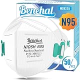 N95 Face Mask,50 Pack NIOSH Certified N95 Disposable Respirator 5-Ply Safety Breathable Face Masks, Filter Efficiency 95%, Adjustable Comfortable Protection,Against PM2.5 Dust for Adult, Men, Women