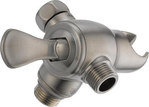 Brazo de regadera con desviador de chorro en 3 vías y soporte para regadera de mano, U4920-SS-PK