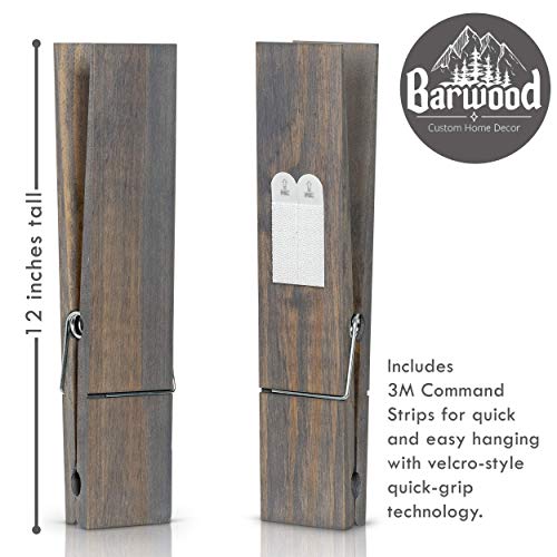 Giant Clothespin Bathroom Towel Holder | Huge 12” Clothes Pin | Farmhouse Bathroom Décor | Laundry Room Or Nursery Décor | Towel Rack Or Hook | Bathroom Accessories Wall Décor (Classic Gray) #TOP2