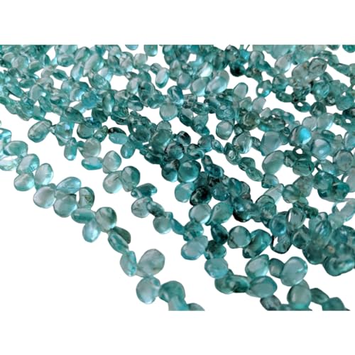 Briolettes d'apatite bleue naturelle en poire pour créer vos bijoux bohèmes et colliers d'été