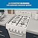 Avanti GRO20P0W Gas Range Oven Compact Freestanding Design, 4 Burners with Electronic Ignition, 2.1 Cu.Ft. Capacity Features Solid Door Storage Drawer Broiler and Accessories, 20-Inch, White