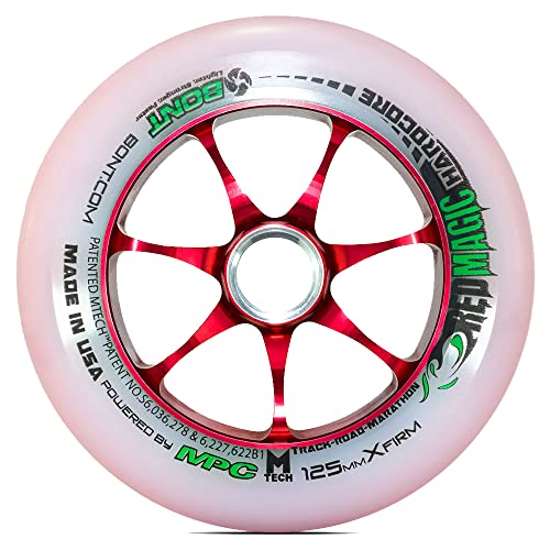 Bont Skates - Red Magic Hardcore 2.0 Inline Speed Skate Wheel - Road Skating - 125Mm Aluminium Hub - Set Of 6 (Firm) #TOP1