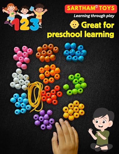 Image of SARTHAM Counting Beads, Counting Toys for Kids, Age 3+, Multicolour (100 Beads)