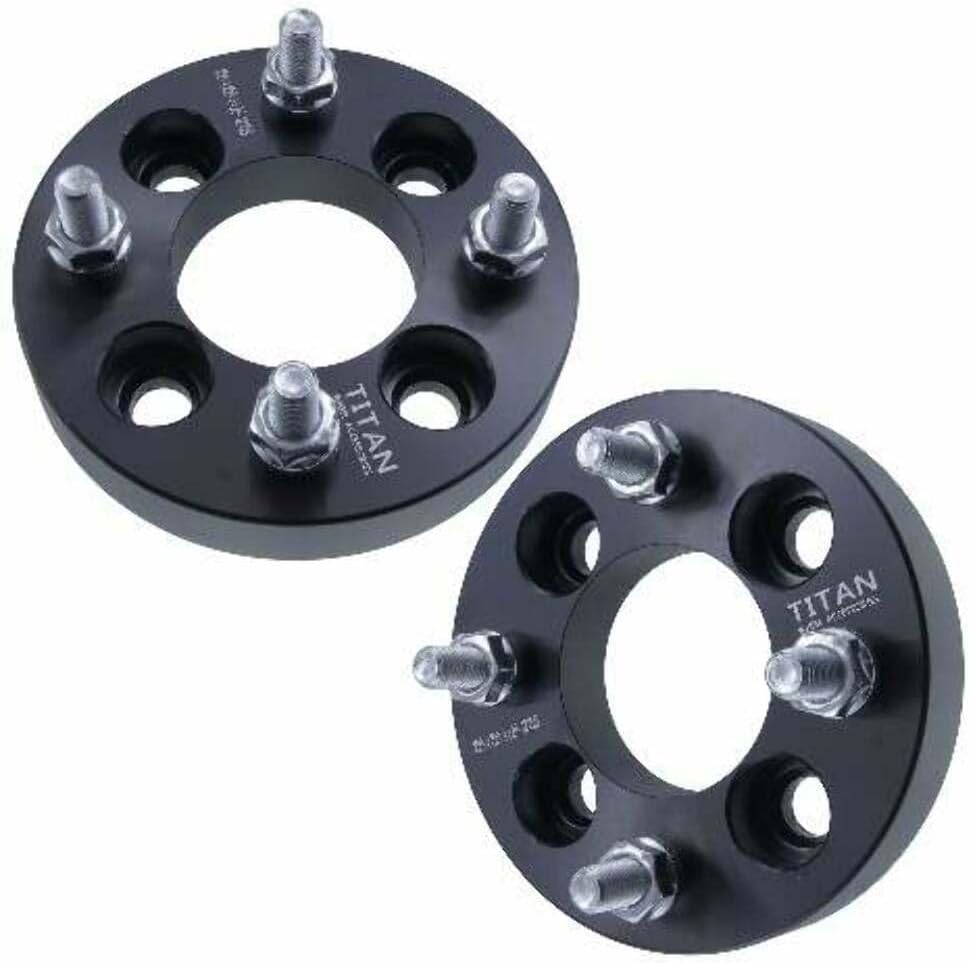 1" 4x100 to 4x4.25 Wheel Adapters - Change Bolt Pattern, Convert 4x100 to 4x108-1 Inch (25mm), 12x1.5 Studs - Pair of 2 - Black